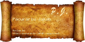 Pacurariu Jakab névjegykártya